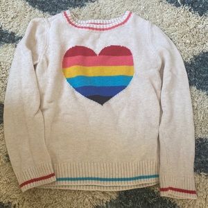 Gap Rainbow Heart Knit Sweater sz 5